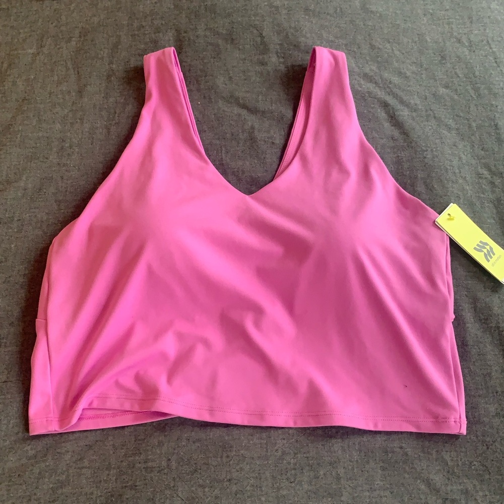 NWT! All in Motion 2XL | Pink Flex Light Support V-Neck Crop Sports Bra